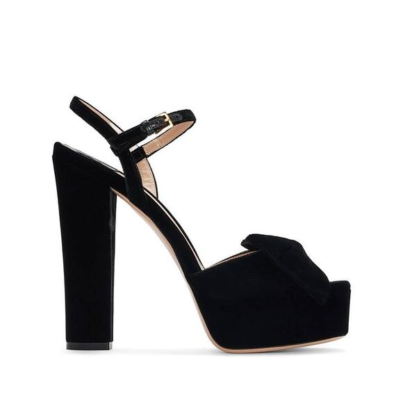 Tom Ford Brigitte Velvet Sandals in Black 38.5 - Picture 2 of 4